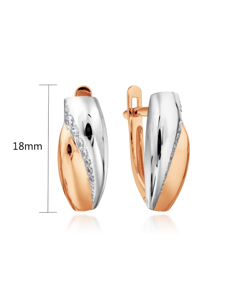 Золотые серьги с цирконами Золотые серьги с цирконами