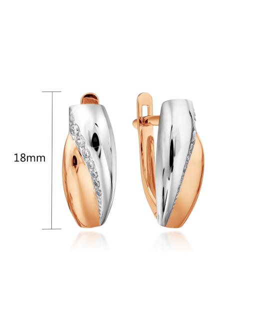 Золотые серьги с цирконами