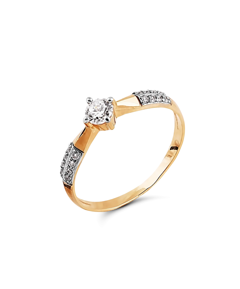 Золотое кольцо с цирконами Золотое кольцо с цирконами