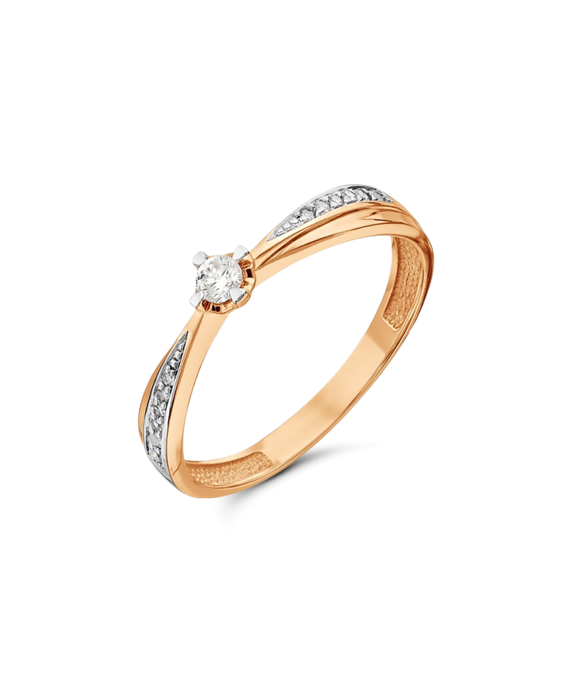 Gold ring with diamonds