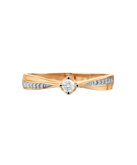 Gold ring with diamonds