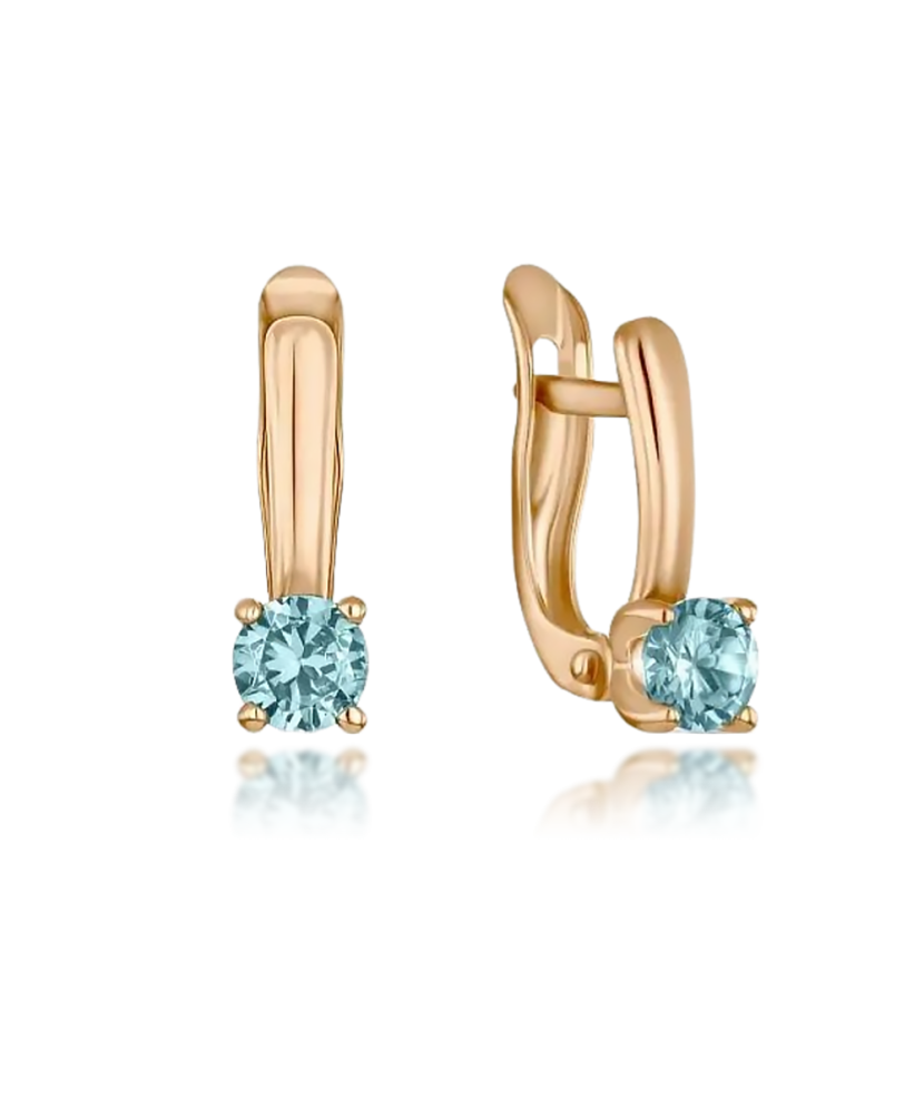 Gold earrings with zirconium