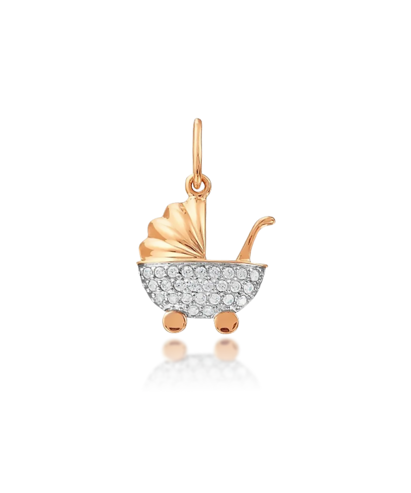 Золотая подвеска "Коляска"