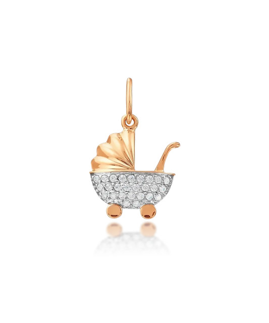 Gold pendant "stroller"