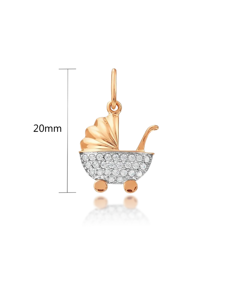 Gold pendant "stroller"
