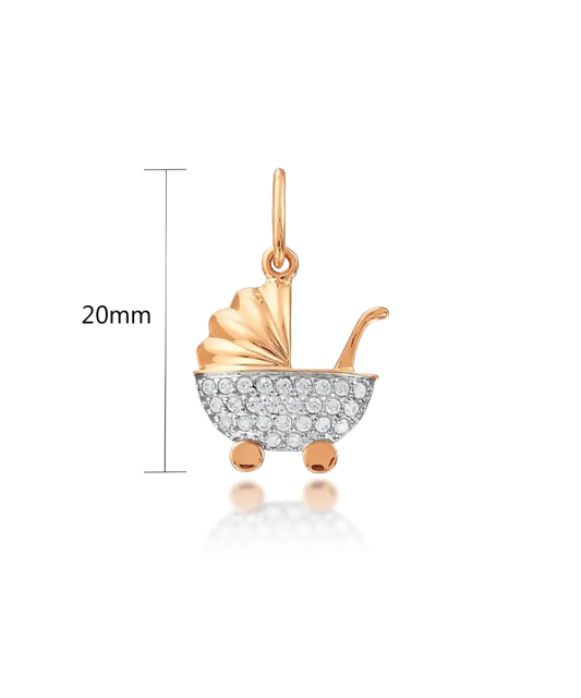 Золотая подвеска "Коляска"