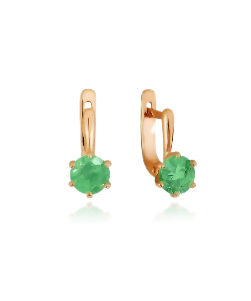 Gold earrings with zirconium