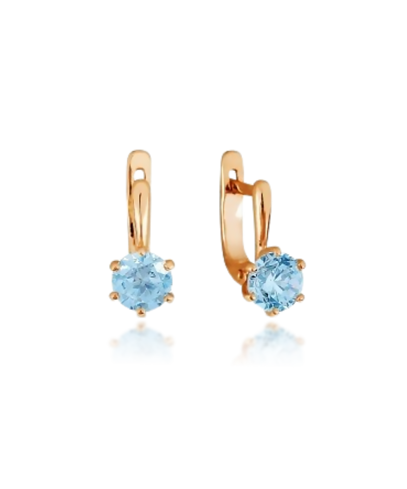 Золотые серьги с цирконом Золотые серьги с цирконом