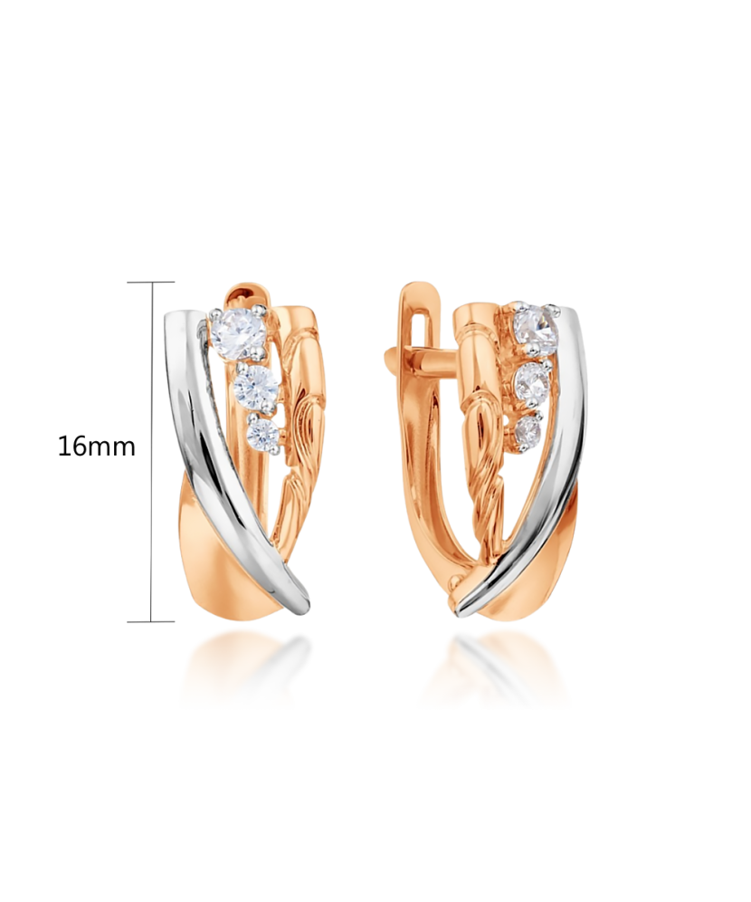 Gold earrings with zircons Gold earrings with zircons