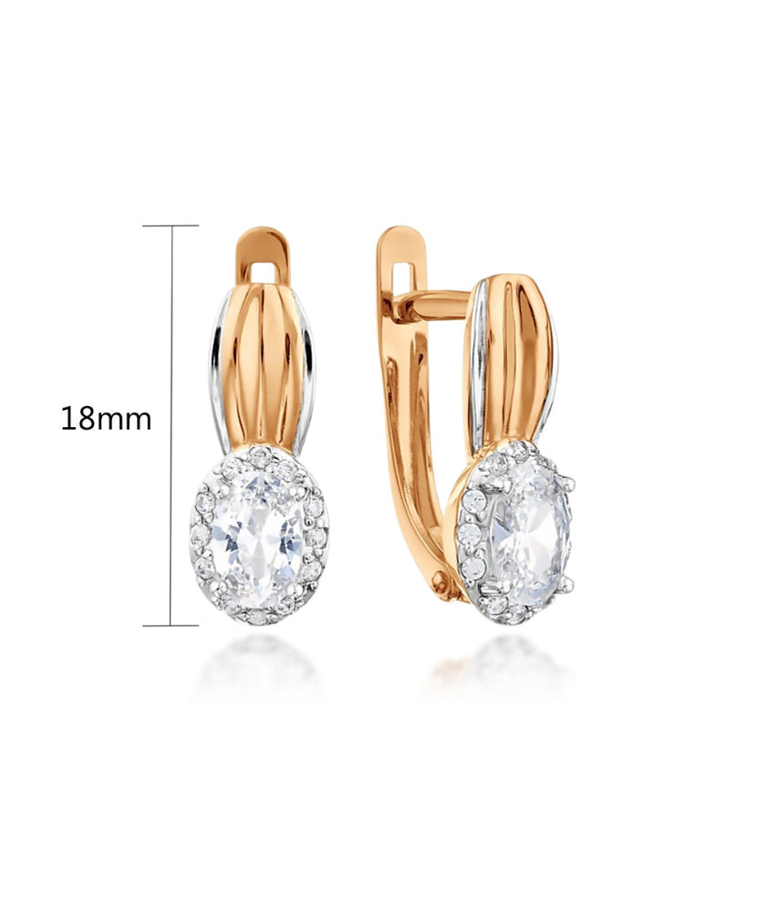 Gold earrings with zircons Gold earrings with zircons
