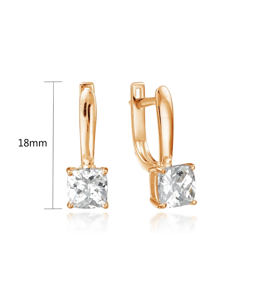 Gold earrings with zircons