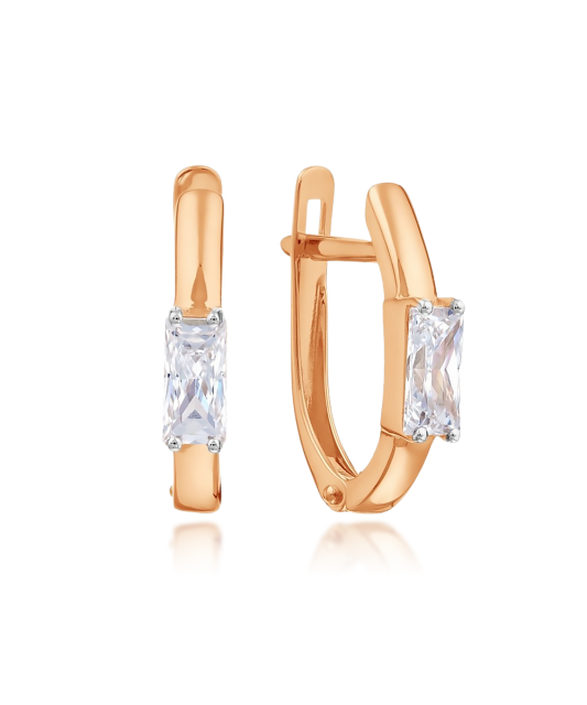 Золотые серьги с цирконами