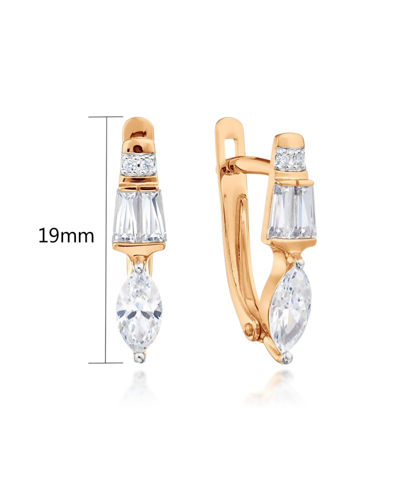 Gold earrings with zircons Gold earrings with zircons