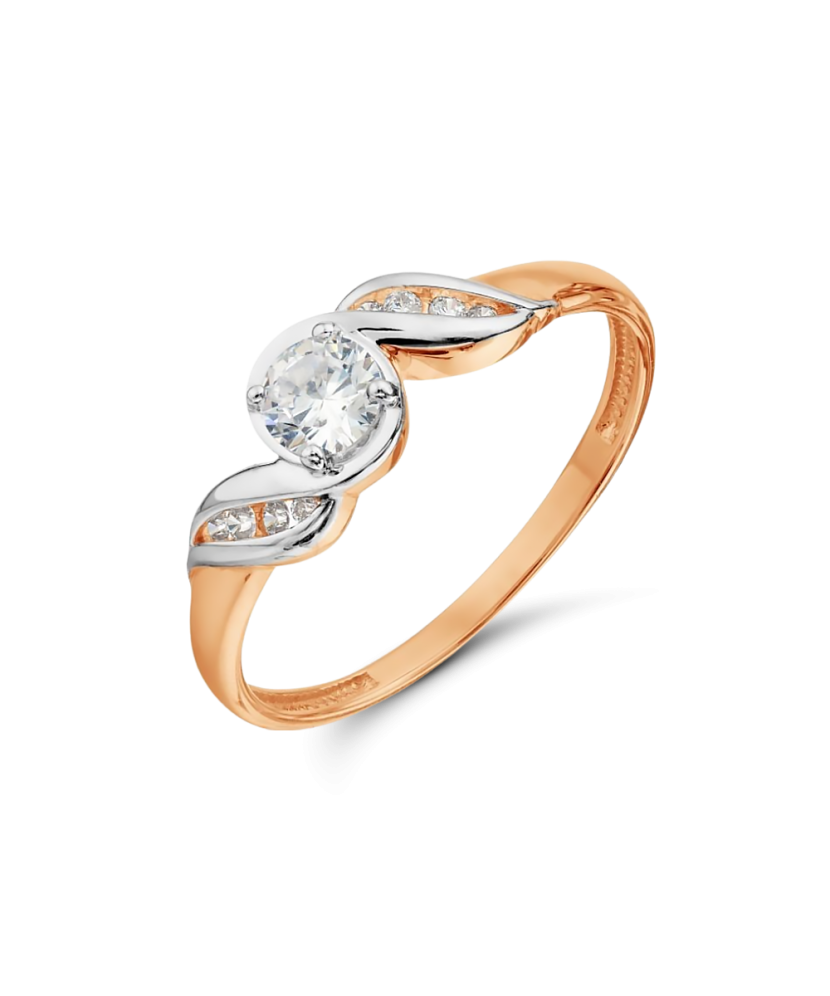 Gold ring with zircons
