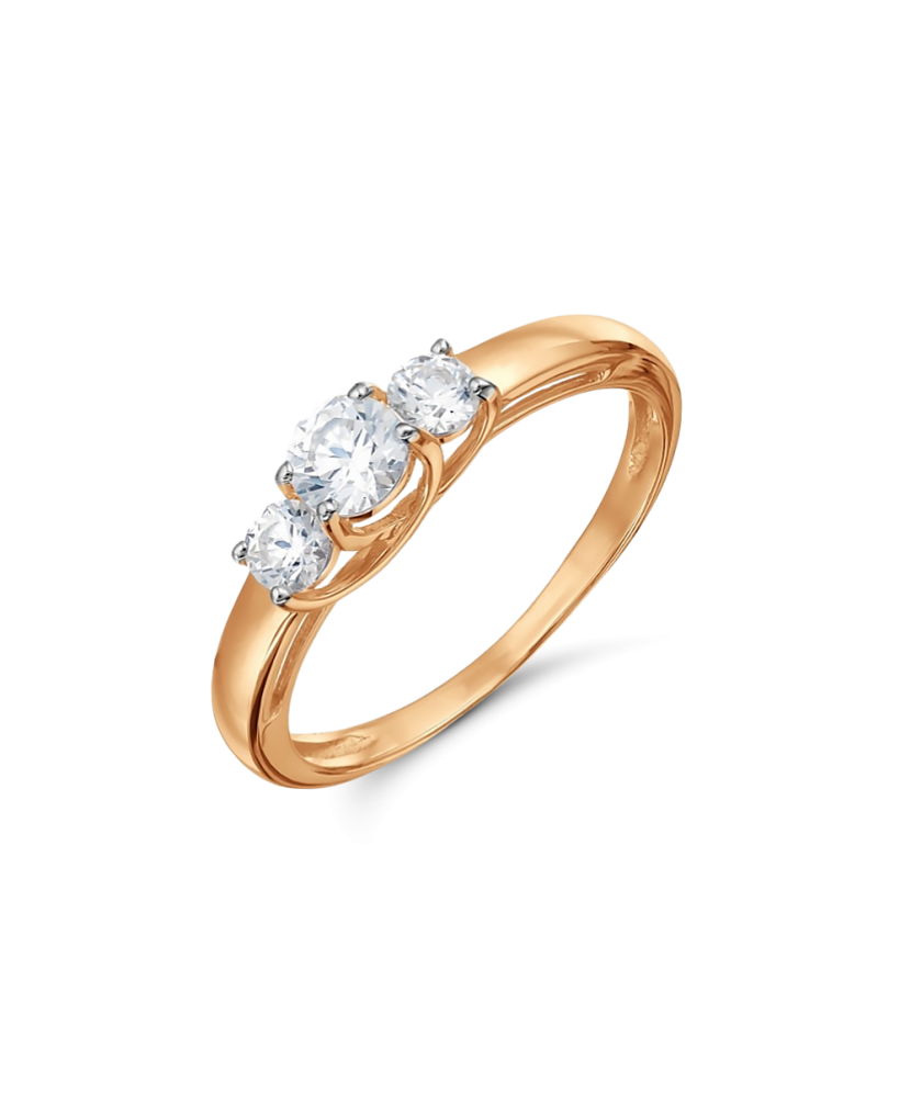 Gold ring with zircons