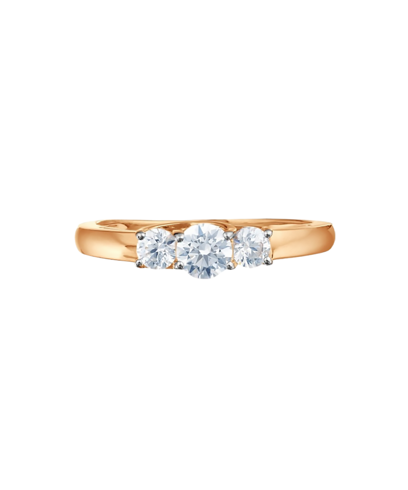 Gold ring with zircons