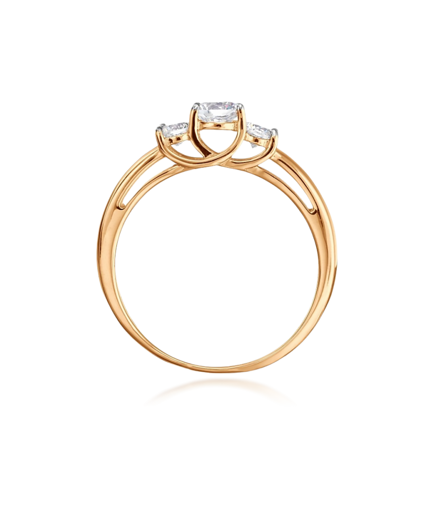 Gold ring with zircons