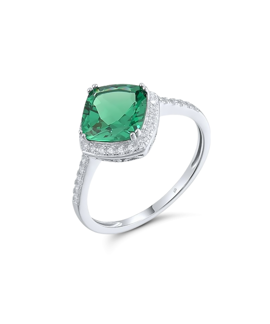 Sterling silver ring with zircons and spinels