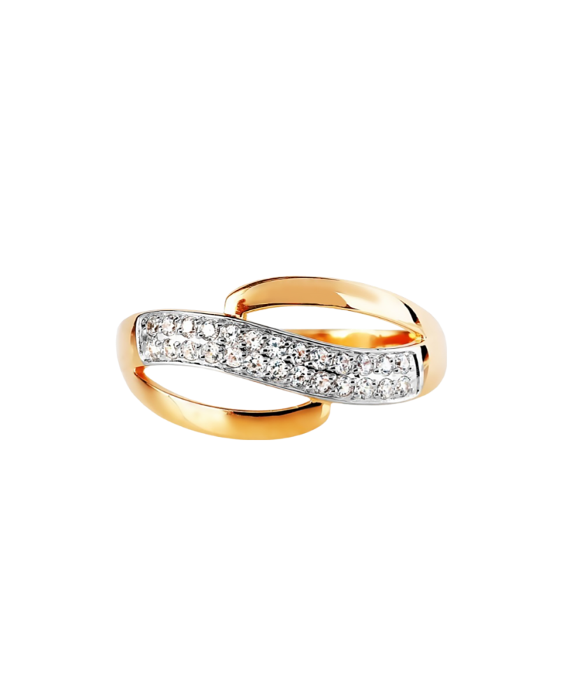 Gold ring with zircons Gold ring with zircons