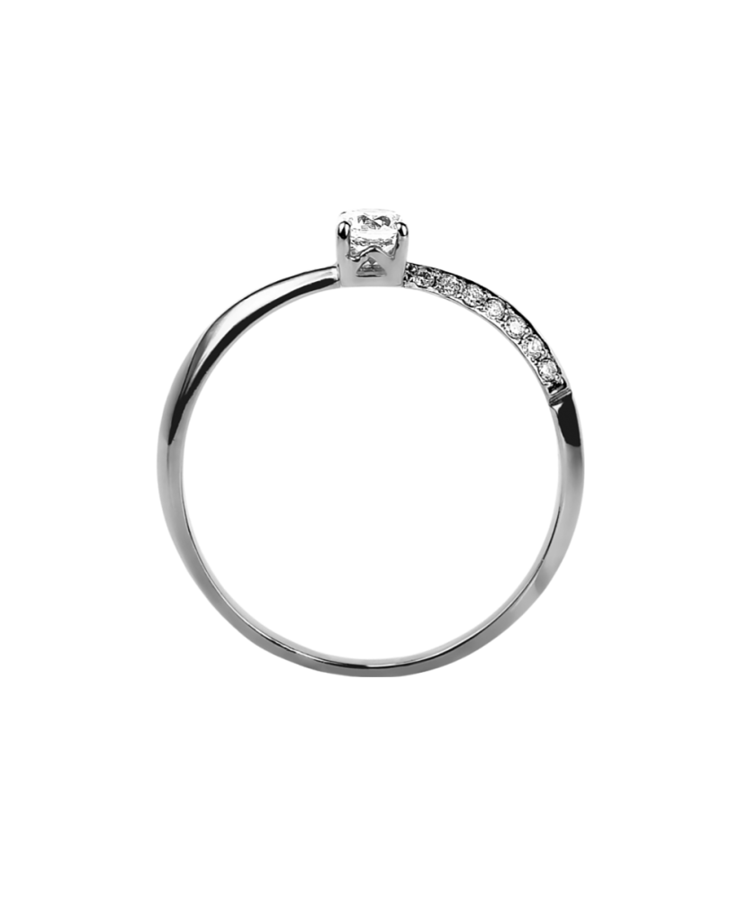 White gold ring with zircons White gold ring with zircons