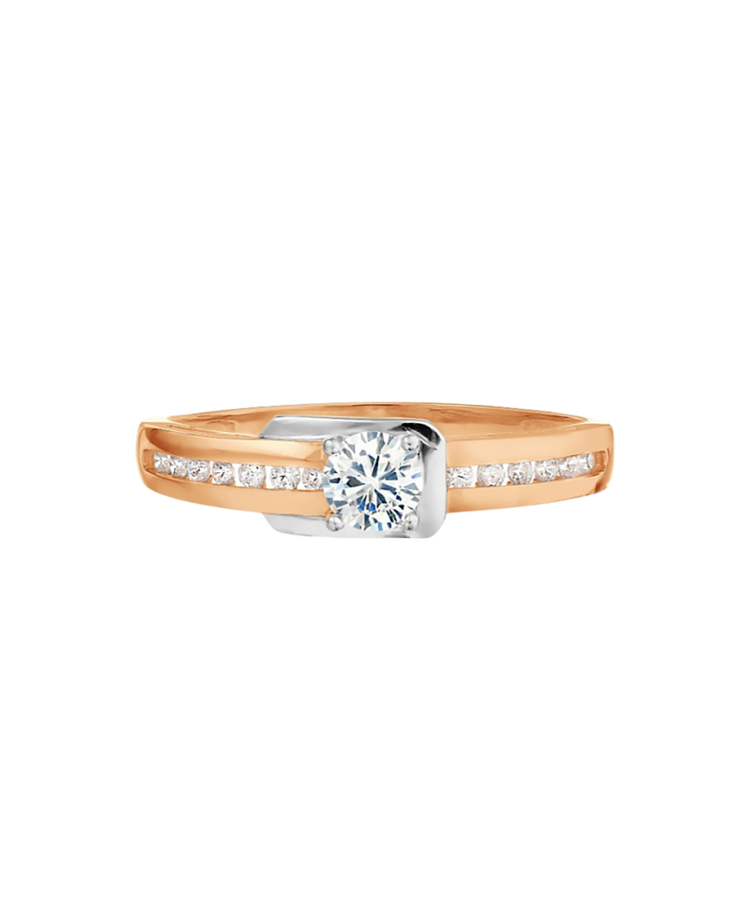 Gold ring with zircons