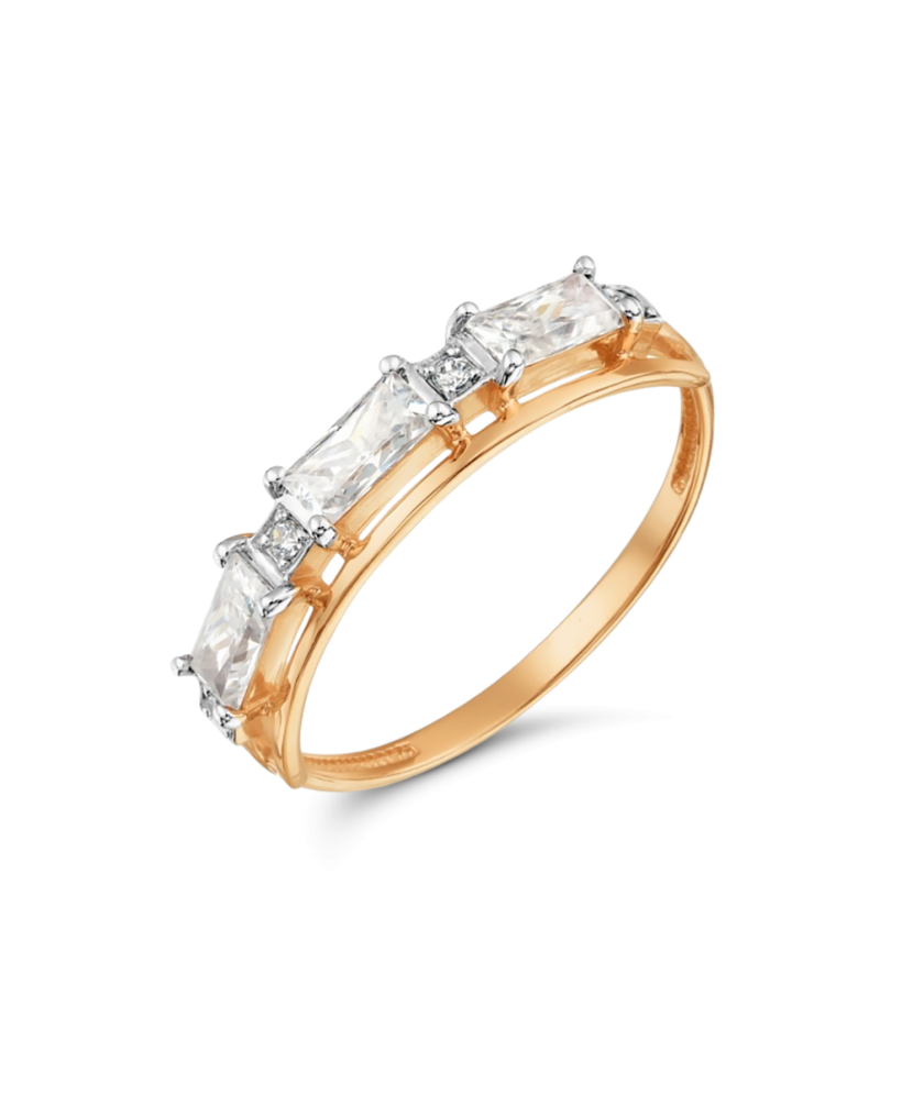 Gold ring with zircons