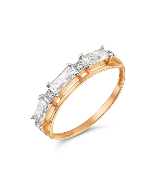Gold ring with zircons