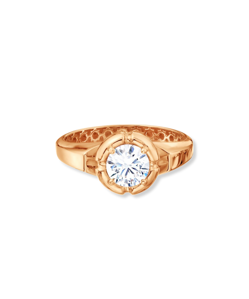 Gold ring with zirconium