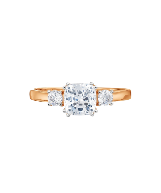Gold ring with zircons