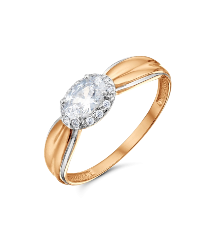 Gold ring with zircons