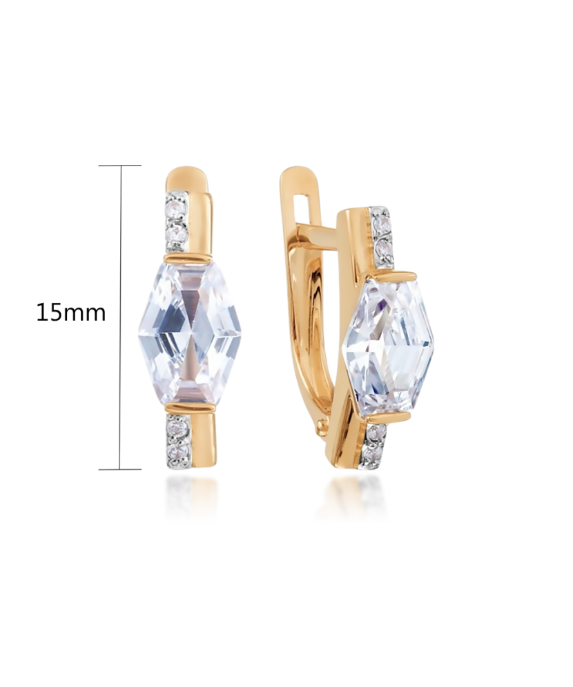 Gold earrings with zircons Gold earrings with zircons