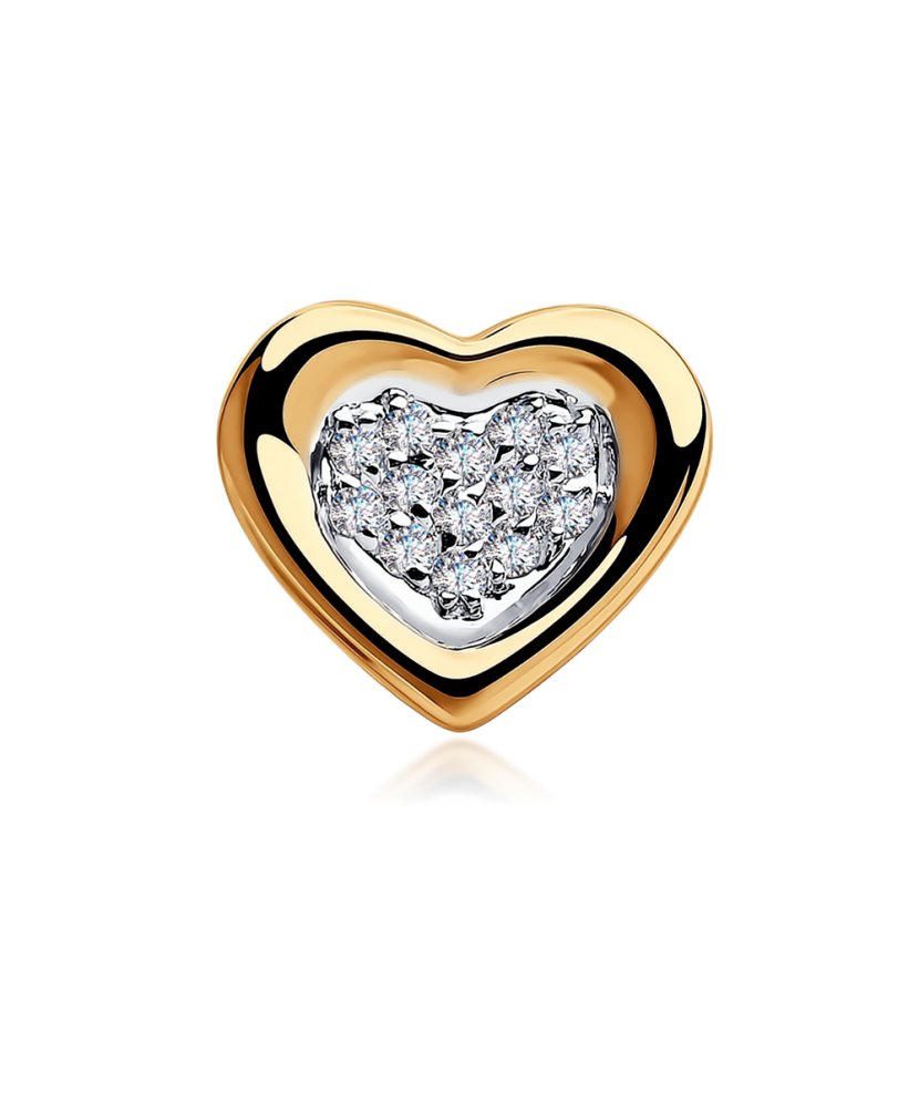 Золотая подвеска с цирконами "Сердечко"