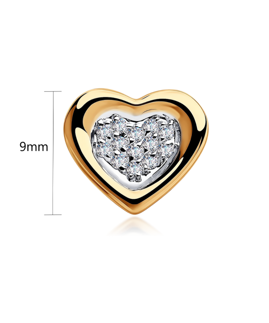 Gold pendant with zircons "heart"