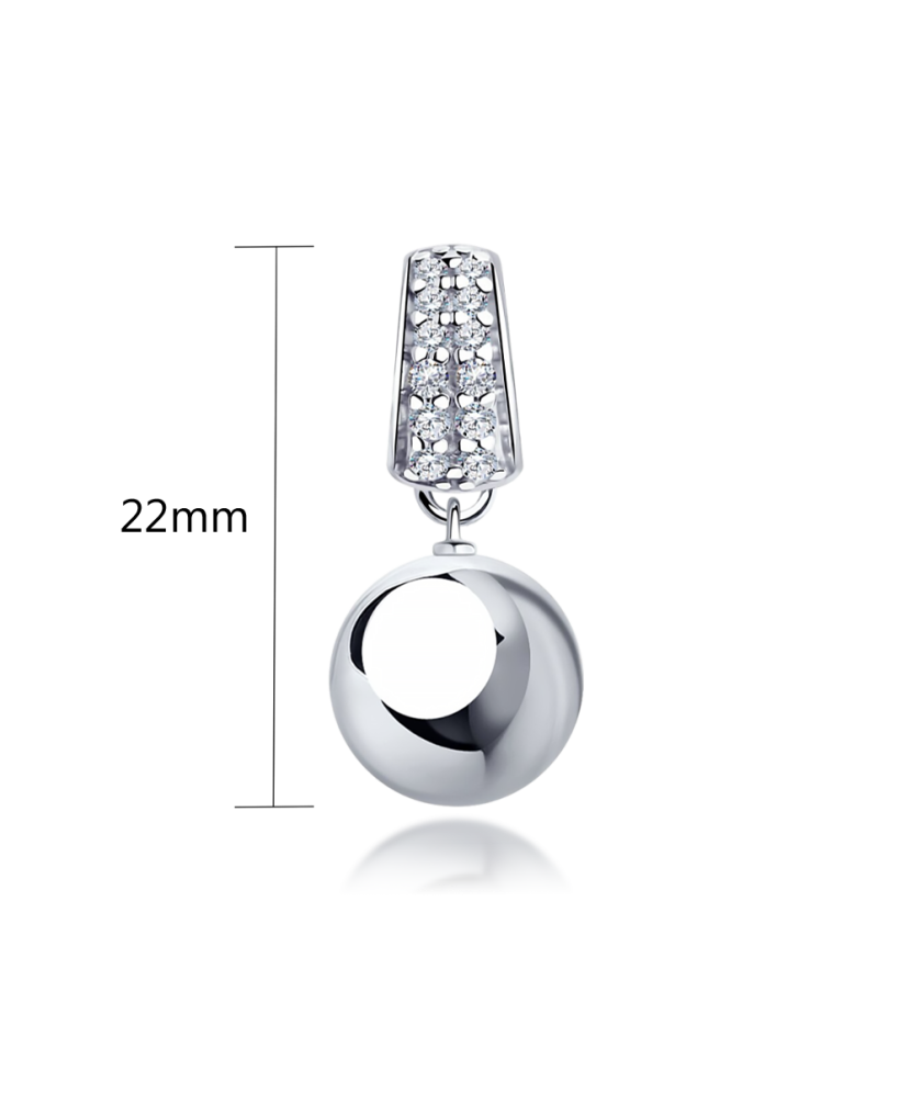 Серебряная подвеска с цирконами "Шарик"