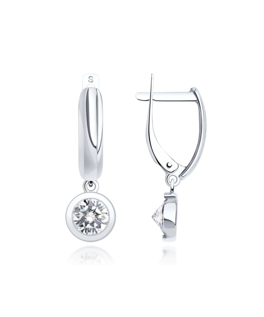Серьги из серебра с цирконом