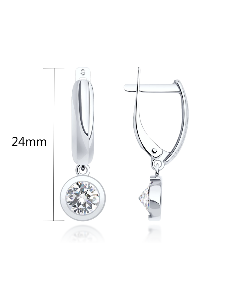 Sterling silver earrings with zirconium