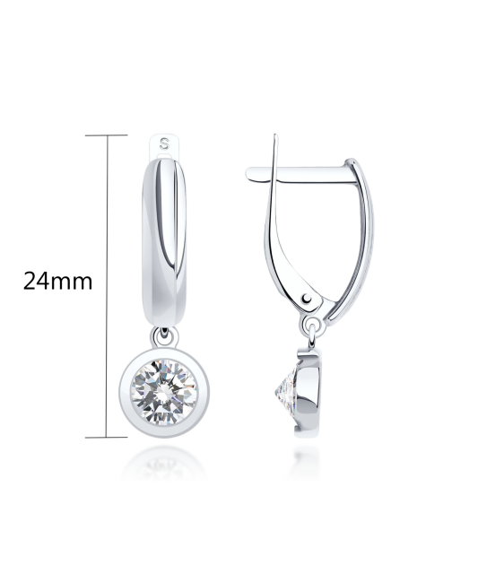 Sterling silver earrings with zirconium