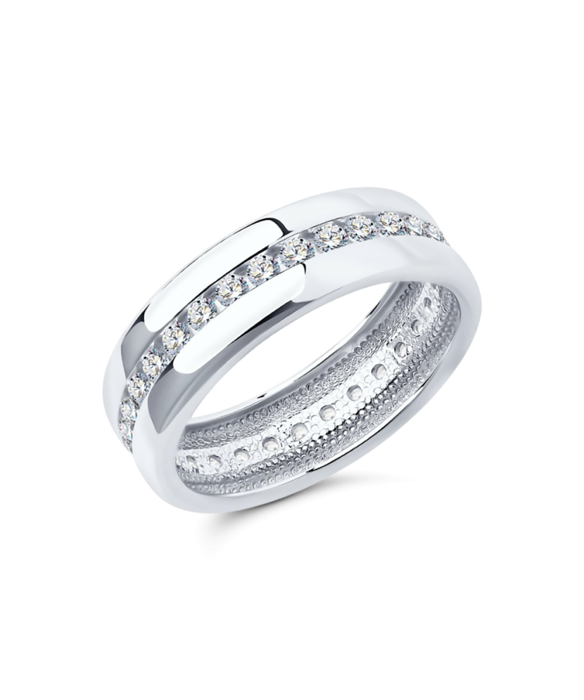 Sterling silver ring with zircons