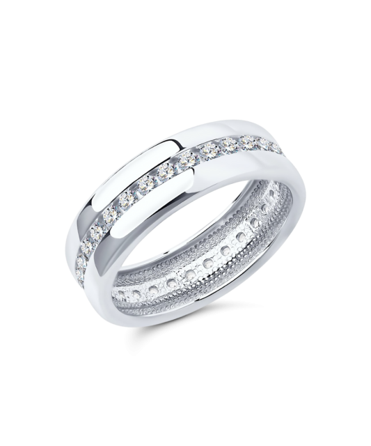 Серебряное кольцо с цирконами