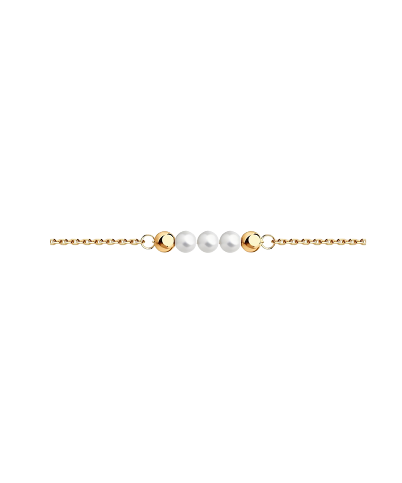 Gilded sterling Silver bracelet with Synthetic pearl
