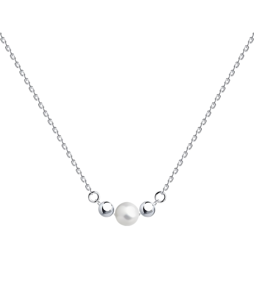 Sterling silver chain with Synthetic pearl