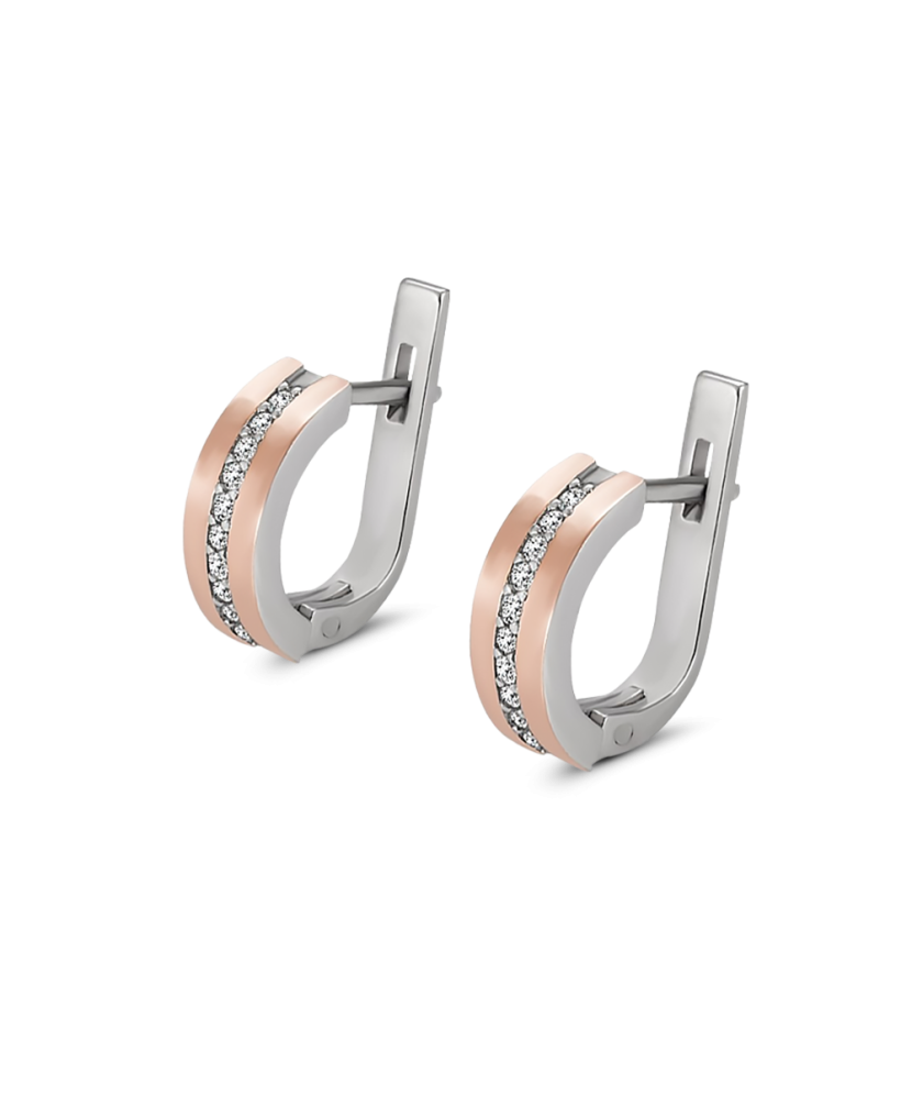 Gold plated sterling silver earrings with zircons