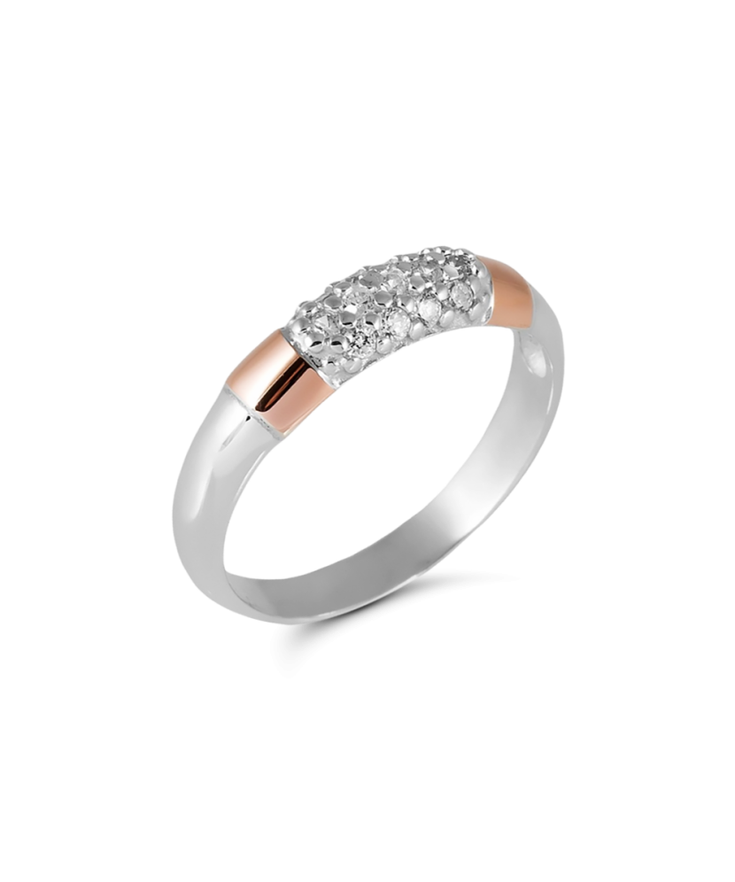 Gold plated Sterling silver ring with zircons