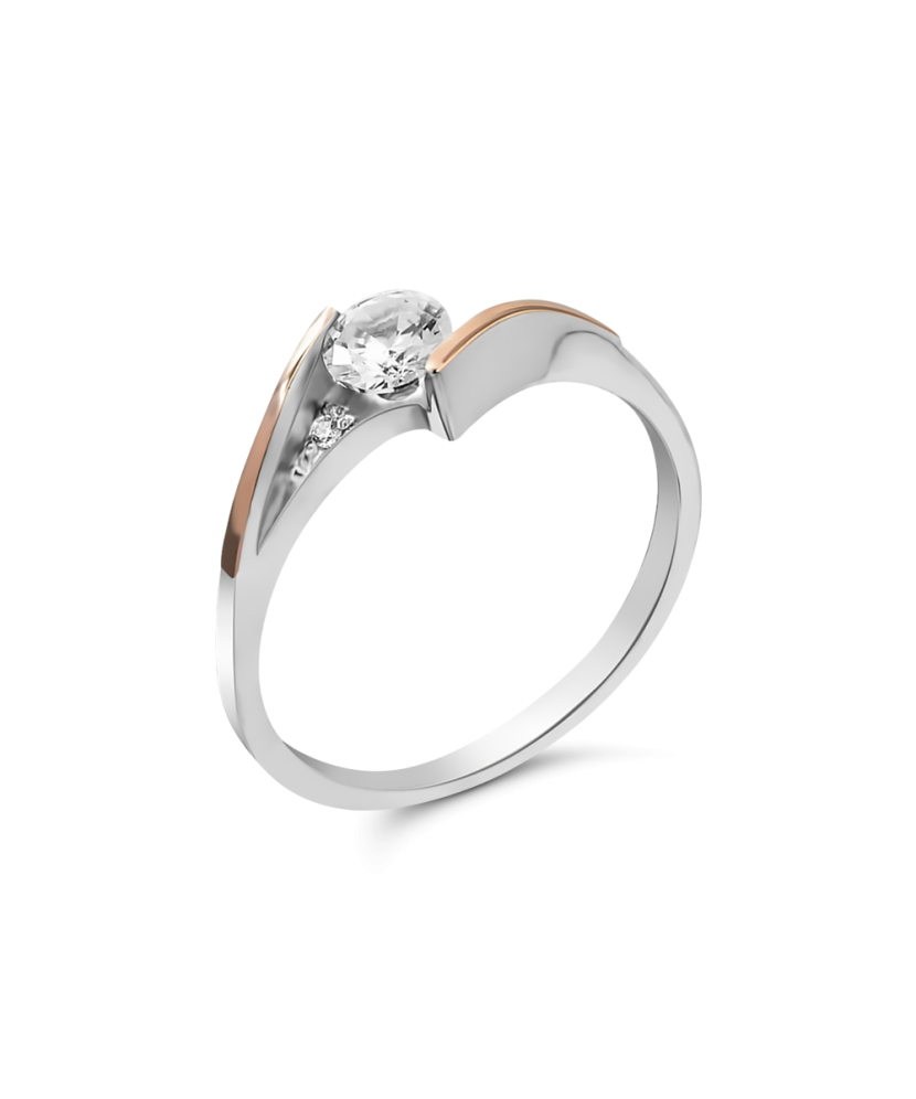 Gold plated Sterling silver ring with zircons