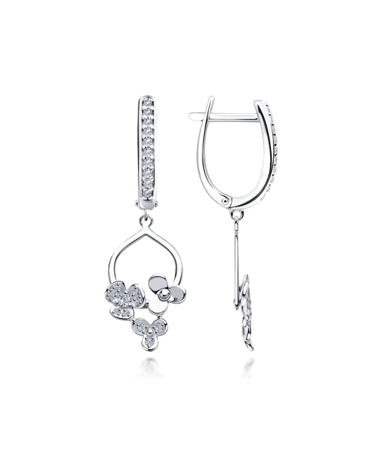 Sterling silver earrings with zircons