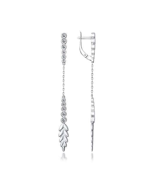 Серьги из серебра с цирконами