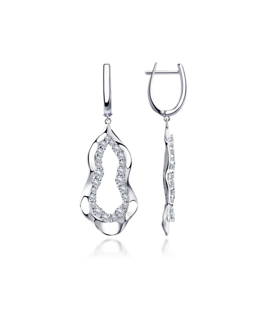Серьги из серебра с цирконами