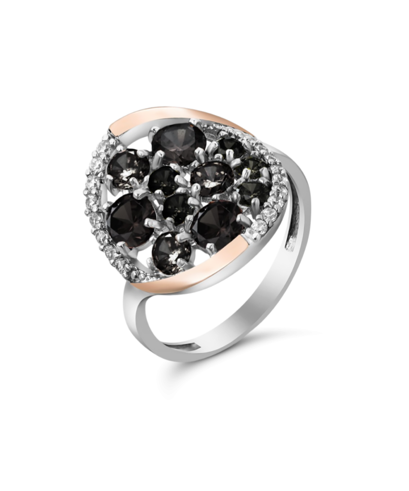 Gold plated Sterling silver ring with zircons Gold plated Sterling silver ring with zircons