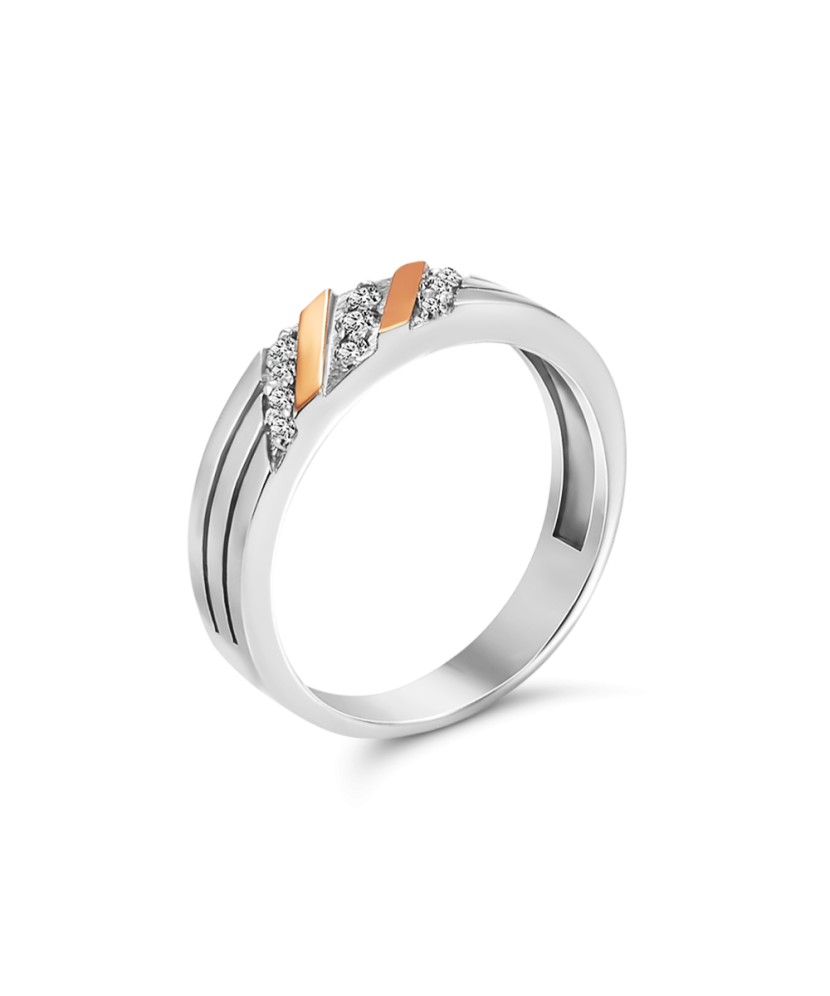 Gold plated Sterling silver ring with zircons