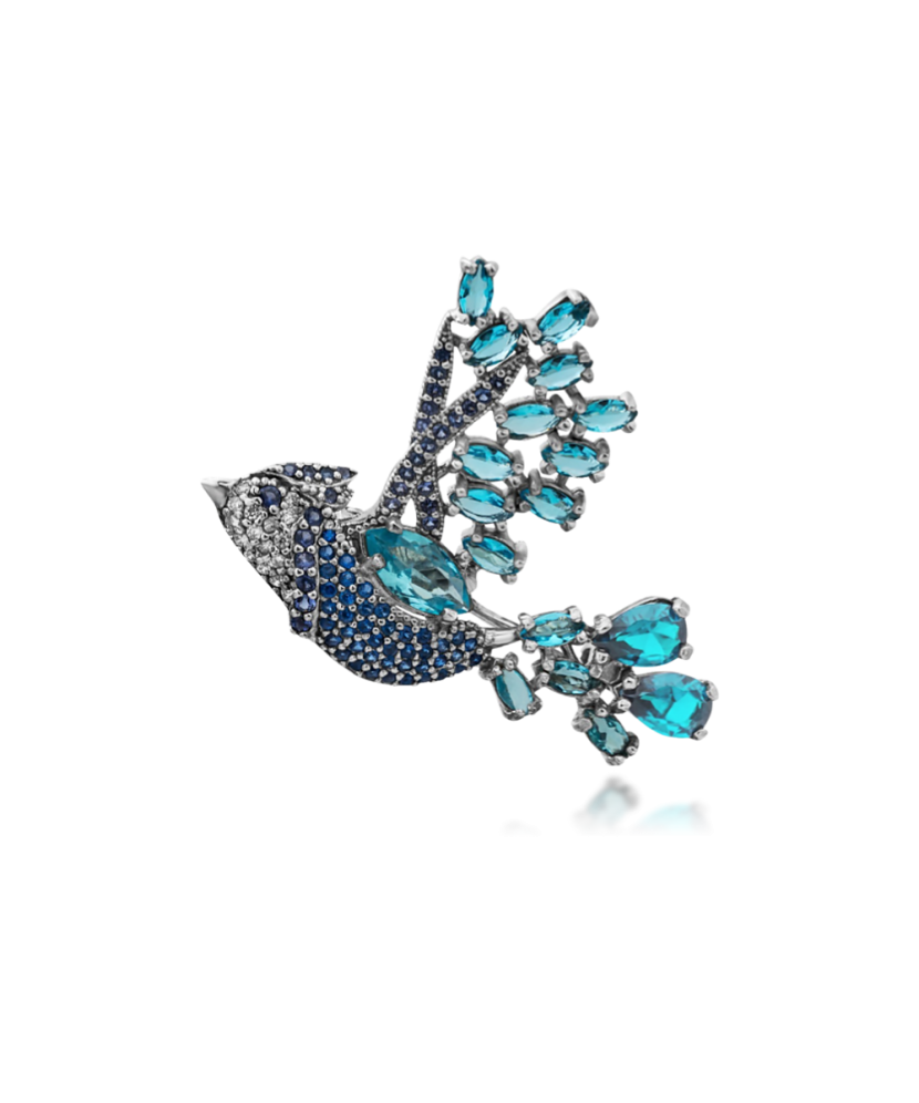 Sterling silver  brooch with zircons Sterling silver  brooch with zircons
